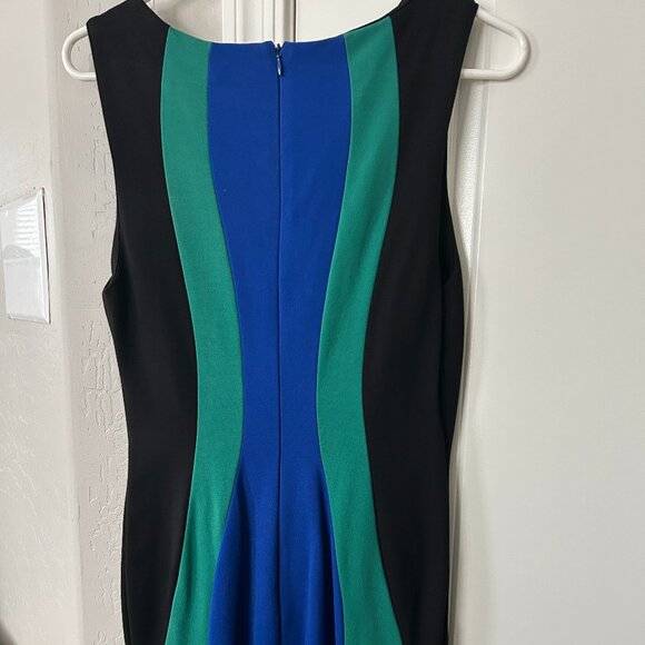 Tahari Women's Sheath Colorblock Dress (Size 8) Green, Black & Blue - Picture 7 of 9